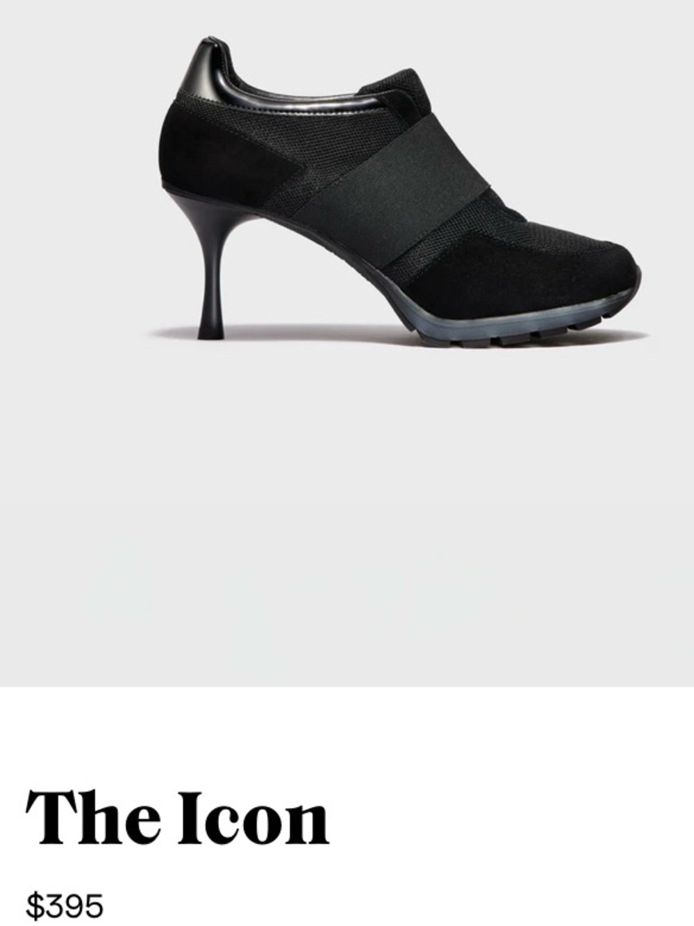 The Icon Women's Black Heeled Sneaker